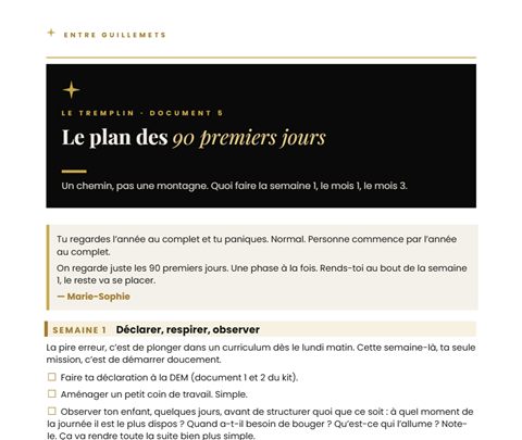 Première page du document 5 du Tremplin : Le plan des 90 premiers jours