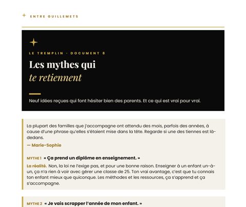 Première page du document 8 du Tremplin : Les idées reçues qui font hésiter