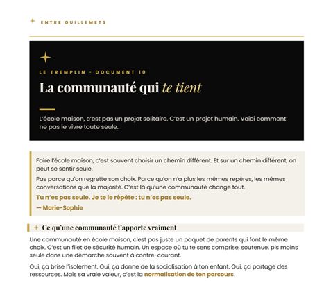 Première page du document 10 du Tremplin : La communauté qui te tient