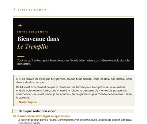 Première page du document 0 : Bienvenue dans Le Tremplin