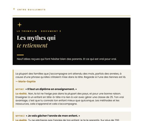 Première page du document 2 : Les mythes qui te retiennent